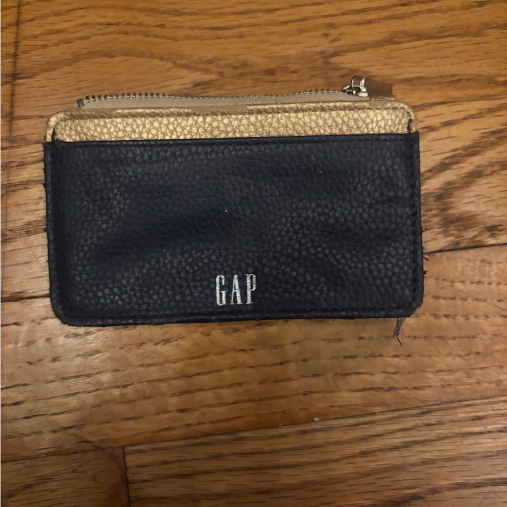 GAP Dark Blue and Beige Leather Card Holder